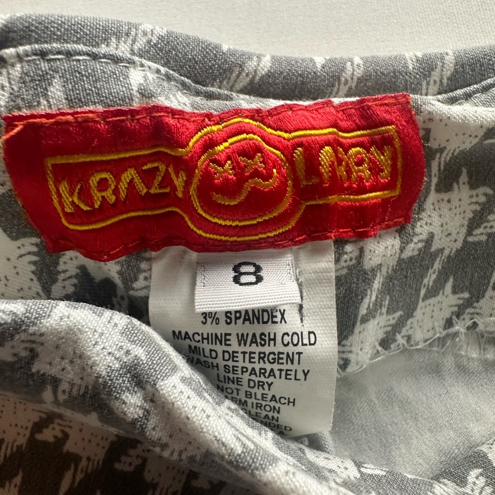 Houndstooth Patterned Pants With Stretch. Size 8.… - image 3